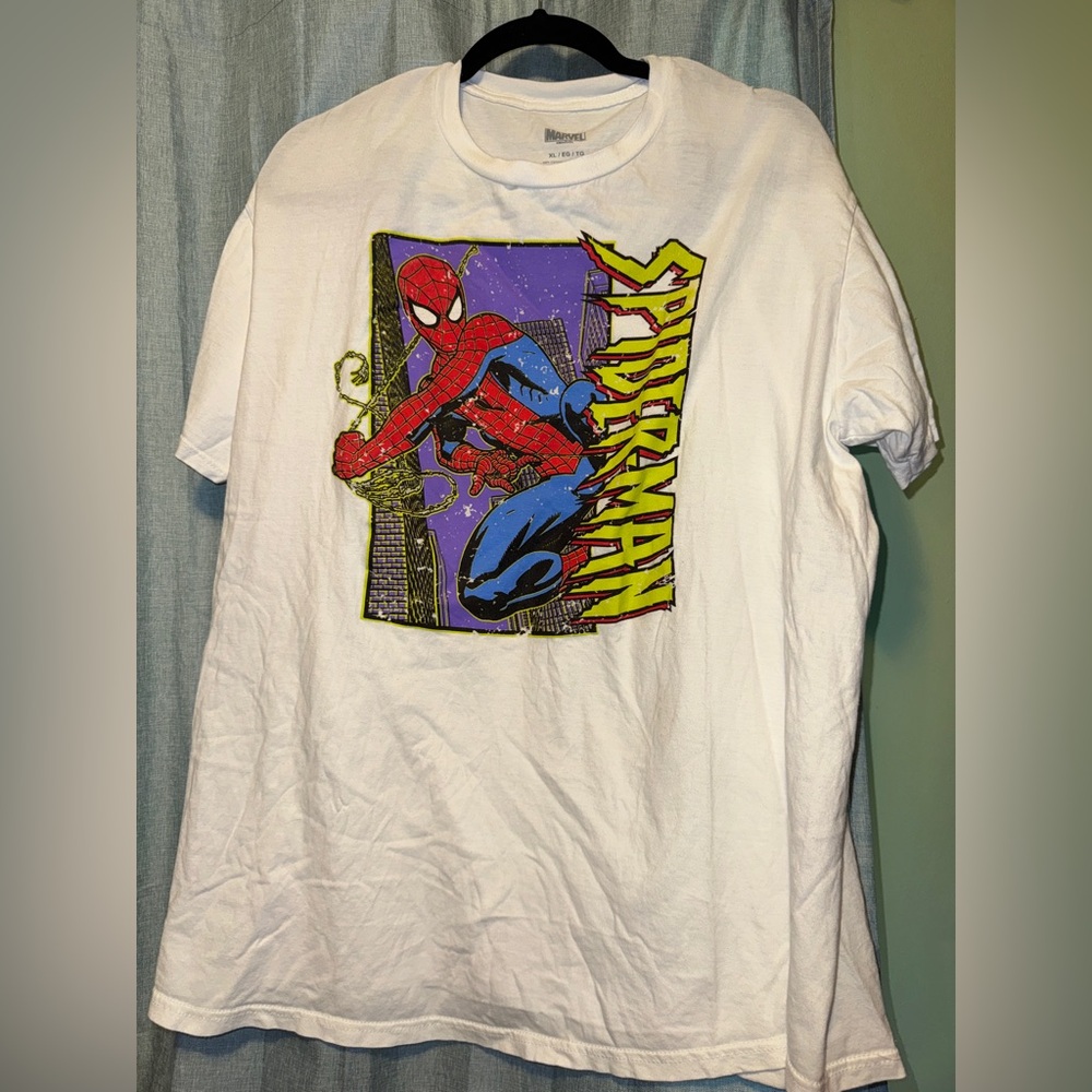 Marvel Spider-Man White Tee with Red and Blue Graphic